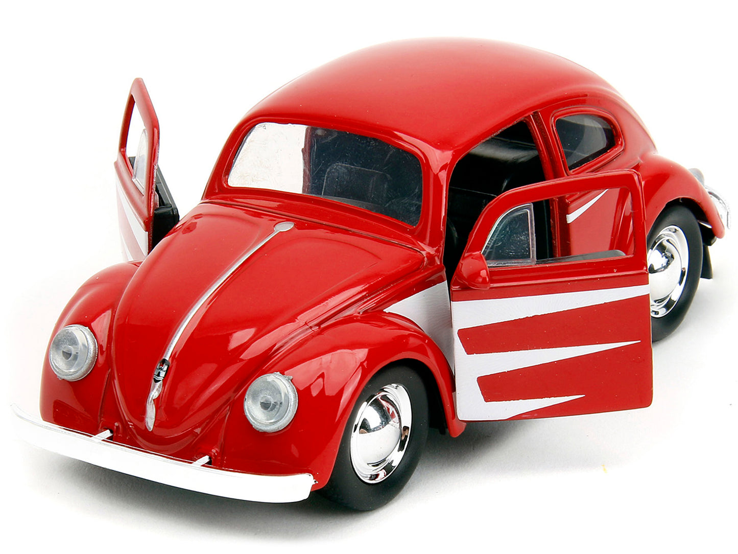 1959 Volkswagen Beetle Red with White Graphics and Boxing Gloves Accessory "Punch Buggy" Series 1/32 Diecast Model Car by Jada