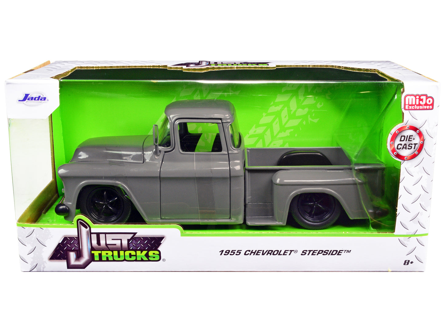 1955 Chevrolet Stepside Pickup Truck Gray "Just Trucks" Series 1/24 Diecast Model Car by Jada