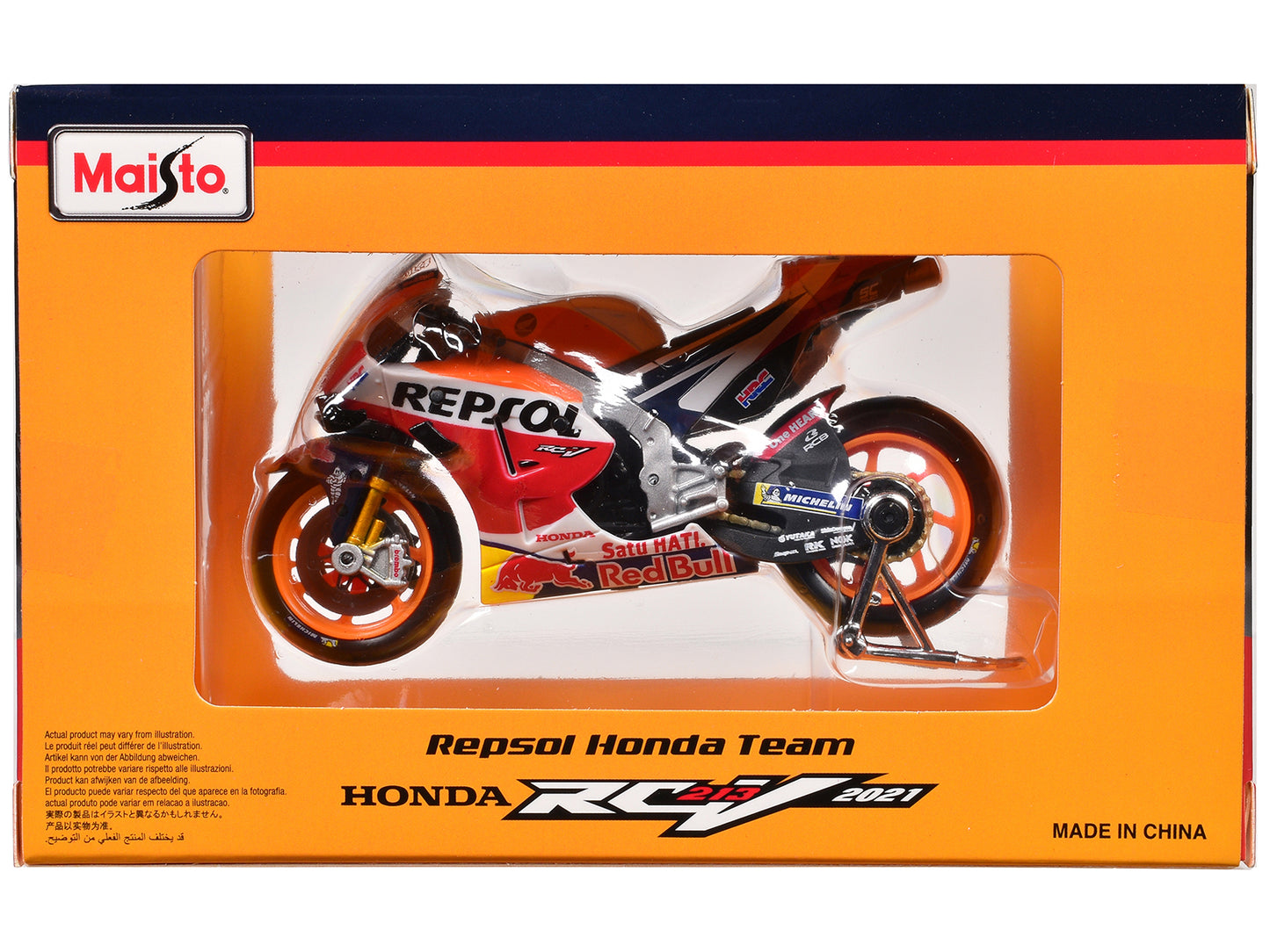 Honda RC213V #44 Pol Espargaro and #93 Marc Marquez "Repsol Honda Team" "MotoGP World Championship" (2021) Set of 2 Motorcycles 1/18 Diecast Models by Maisto