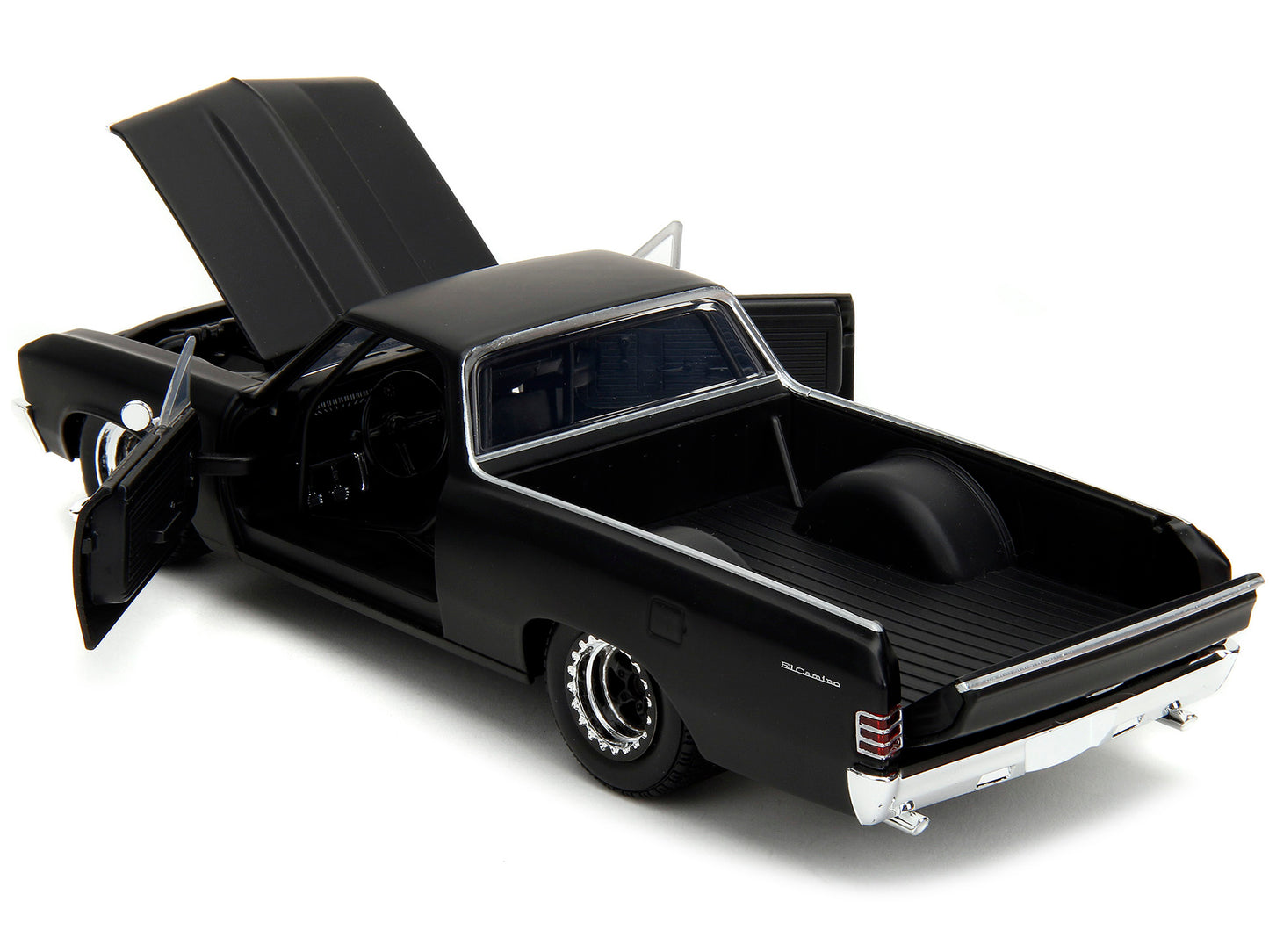 1967 Chevrolet El Camino Matt Black "Fast & Furious" Series 1/24 Diecast Model Car by Jada