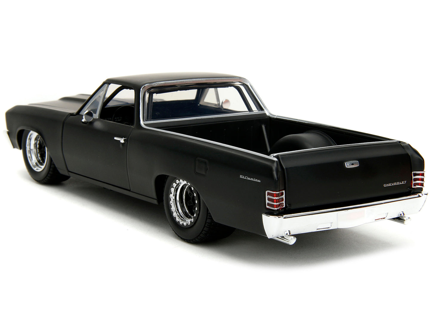 1967 Chevrolet El Camino Matt Black "Fast & Furious" Series 1/24 Diecast Model Car by Jada