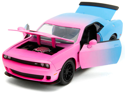 2015 Dodge Challenger SRT Hellcat Pink and Blue "Pink Slips" Series 1/24 Diecast Model Car by Jada