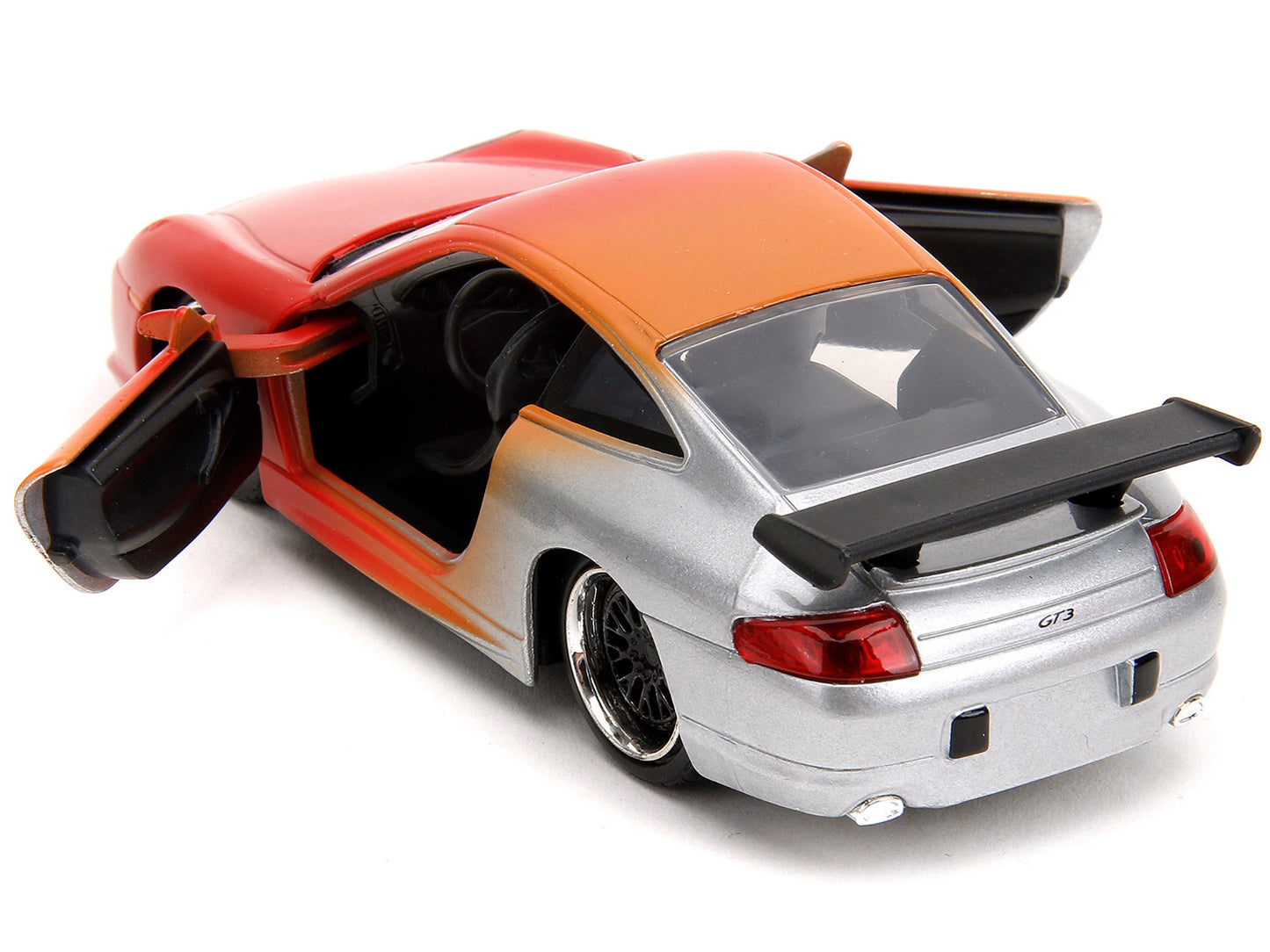 Porsche 911 GT3 RS Matt Orange and Silver Metallic "Pink Slips" Series 1/32 Diecast Model Car by Jada