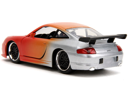 Porsche 911 GT3 RS Matt Orange and Silver Metallic "Pink Slips" Series 1/32 Diecast Model Car by Jada