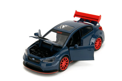 2016 Subaru WRX STI Widebody Dark Blue and Yuji Itadori Diecast Figure "Jujutsu Kaisen" (2020–2023) TV Series "Anime Hollywood Rides" Series 1/24 Diecast Model Car by Jada