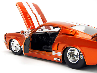 1967 Ford Mustang Shelby GT500 Candy Orange with White Stripes "Bigtime Muscle" Series 1/24 Diecast Model Car by Jada