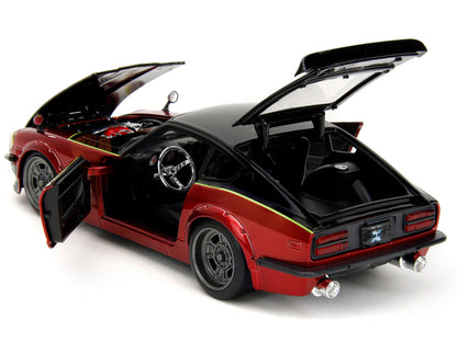 1972 Datsun 240Z Black and Red Metallic with Graphics "Fast X" (2023) Movie "Fast & Furious" Series 1/24 Diecast Model Car by Jada