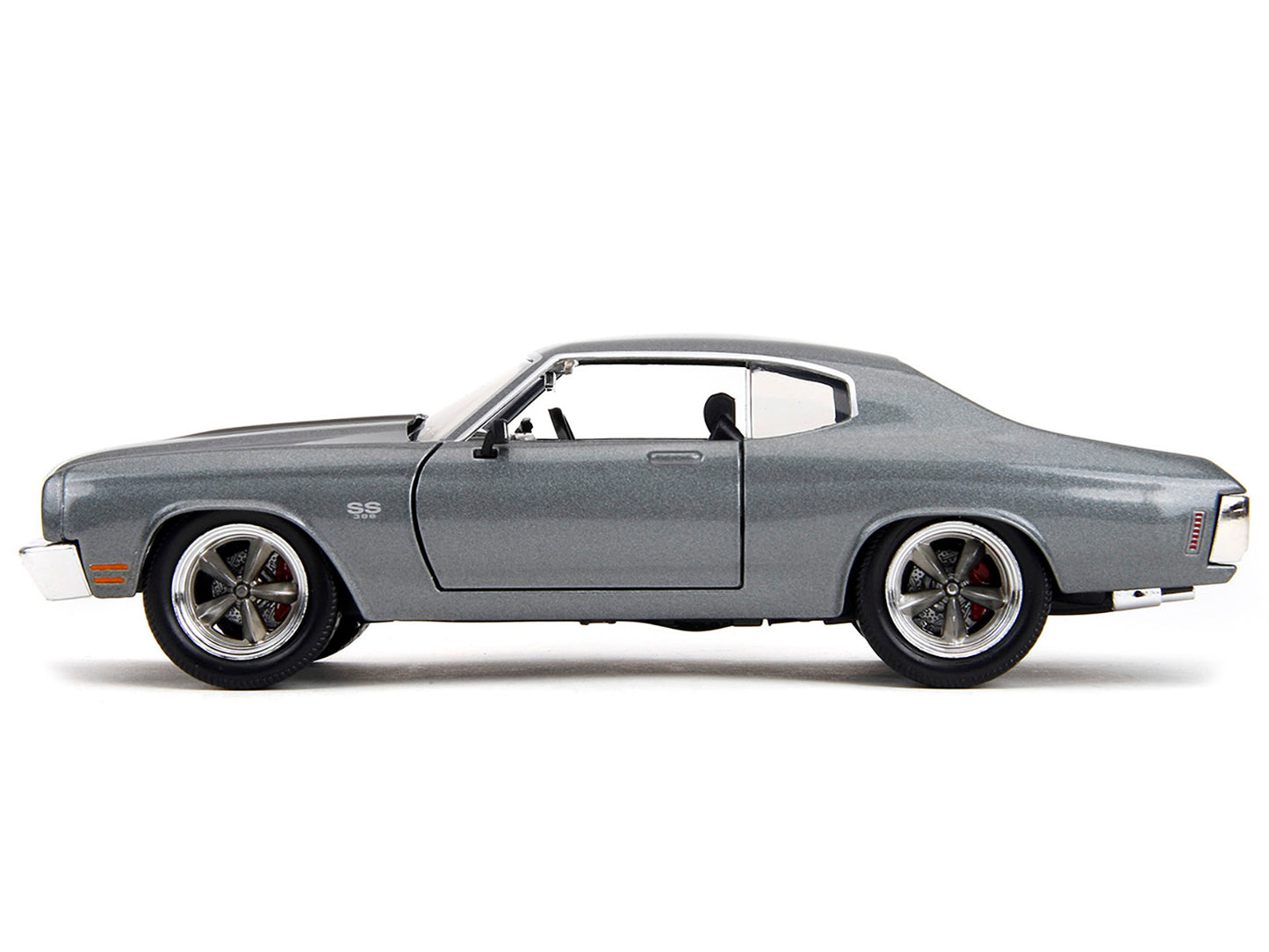 1970 Chevrolet Chevelle SS Gray Metallic with Black Stripes "Fast & Furious" (2009) Movie "Fast & Furious" Series 1/24 Diecast Model Car by Jada