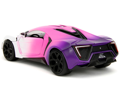 Lykan Hypersport White Pink and Purple Gradient "Pink Slips" Series 1/24 Diecast Model Car by Jada