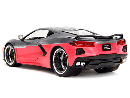 2020 Chevrolet Corvette Gray Metallic and Pink "Pink Slips" Series 1/24 Diecast Model Car by Jada