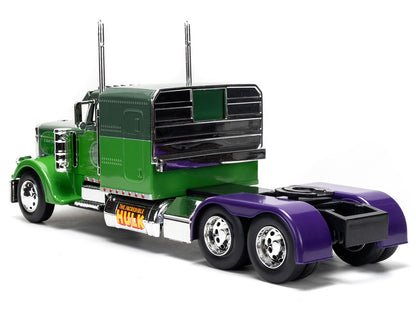 1992 Peterbilt 379 Truck Tractor Green Two-Tone and Purple "The Incredible Hulk" "Marvel Avengers" Series Diecast Model by Jada