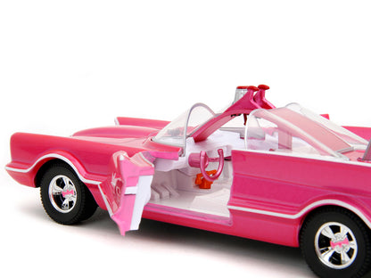 1966 Classic Batmobile Pink Metallic with White Interior Based on Model from "Batman" (1966-1968) TV Series "Pink Slips" Series 1/24 Diecast Model Car by Jada