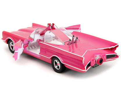 1966 Classic Batmobile Pink Metallic with White Interior Based on Model from "Batman" (1966-1968) TV Series "Pink Slips" Series 1/24 Diecast Model Car by Jada