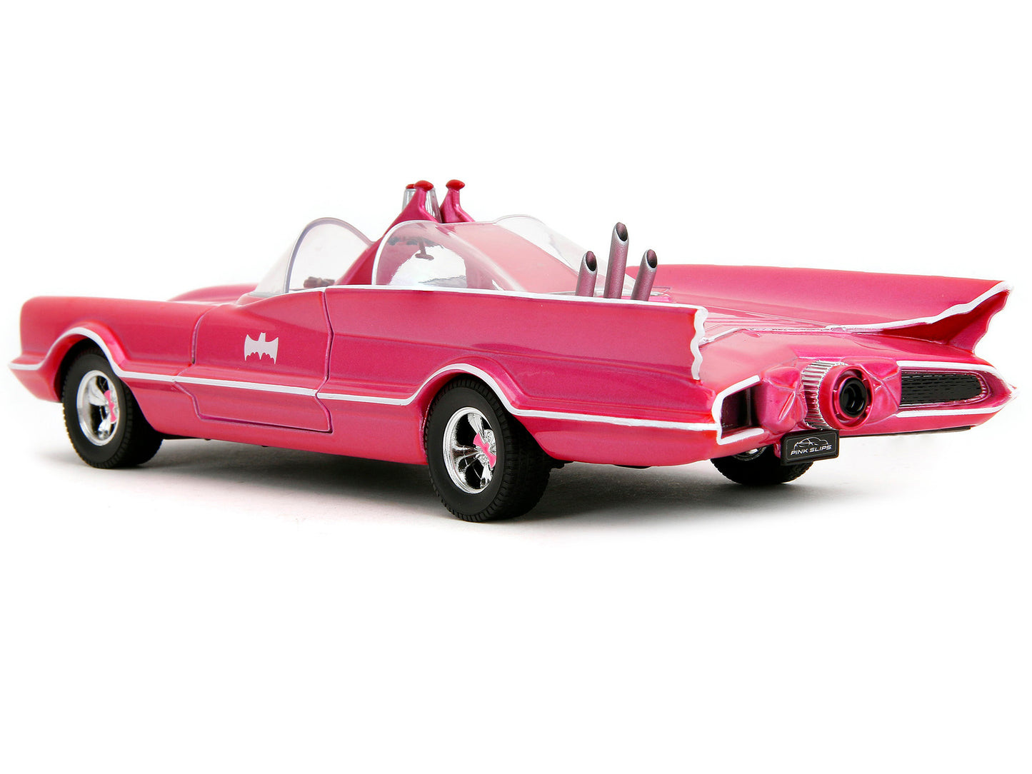 1966 Classic Batmobile Pink Metallic with White Interior Based on Model from "Batman" (1966-1968) TV Series "Pink Slips" Series 1/24 Diecast Model Car by Jada