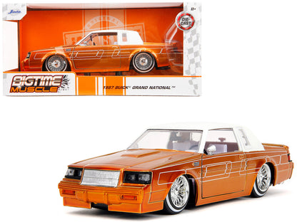 1987 Buick Grand National Orange Metallic with White Top and Interior "Bigtime Muscle" Series 1/24 Diecast Model Car by Jada