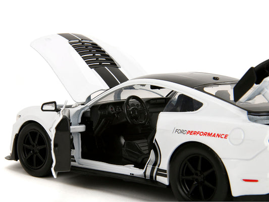 2020 Ford Mustang Shelby GT500 #65 White with Black Top and Stripes "Ford Performance" "Bigtime Muscle" Series 1/24 Diecast Model Car by Jada