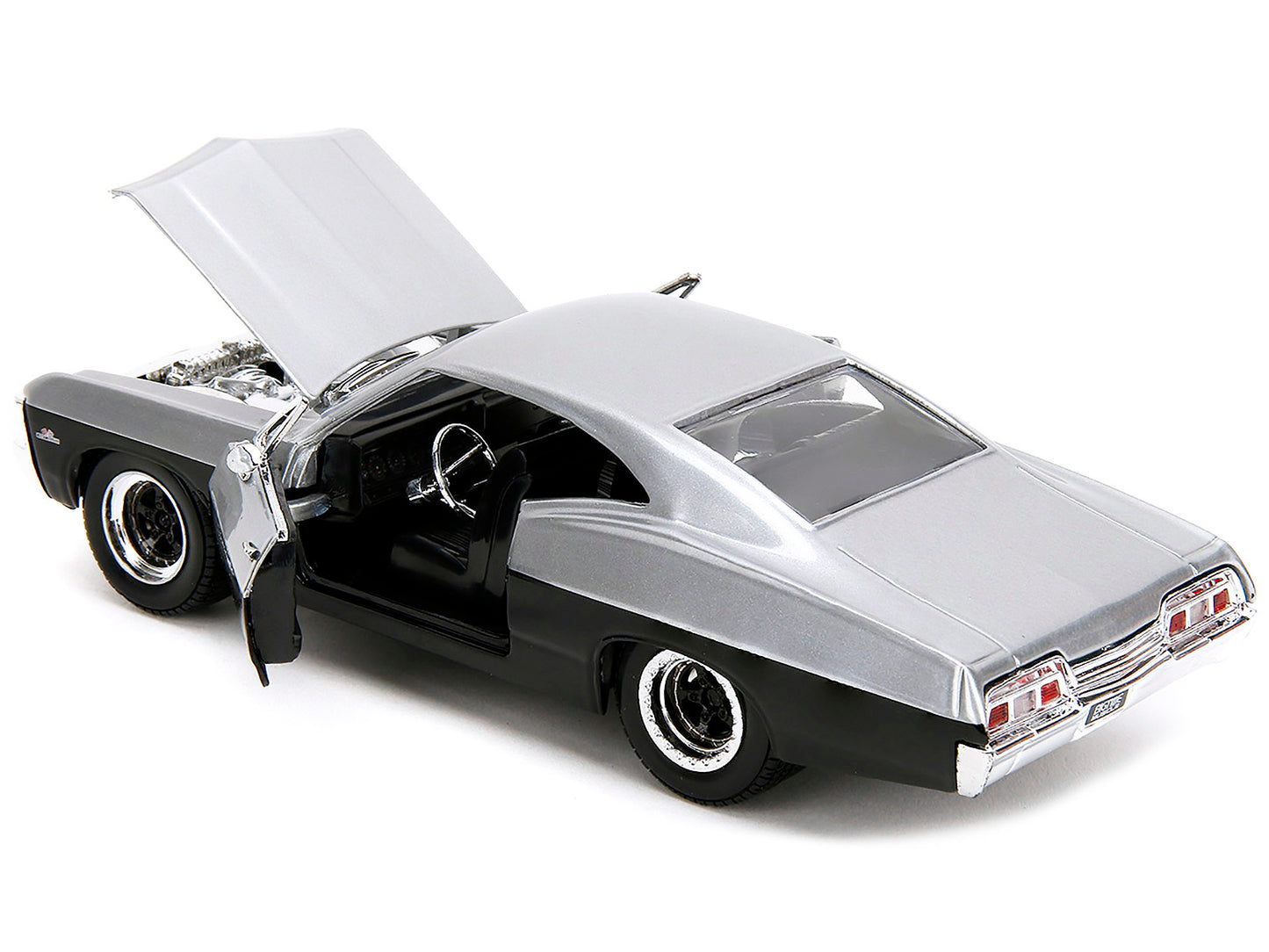 1967 Chevrolet Impala SS Silver Metallic and Black "Bigtime Muscle" Series 1/24 Diecast Model Car by Jada