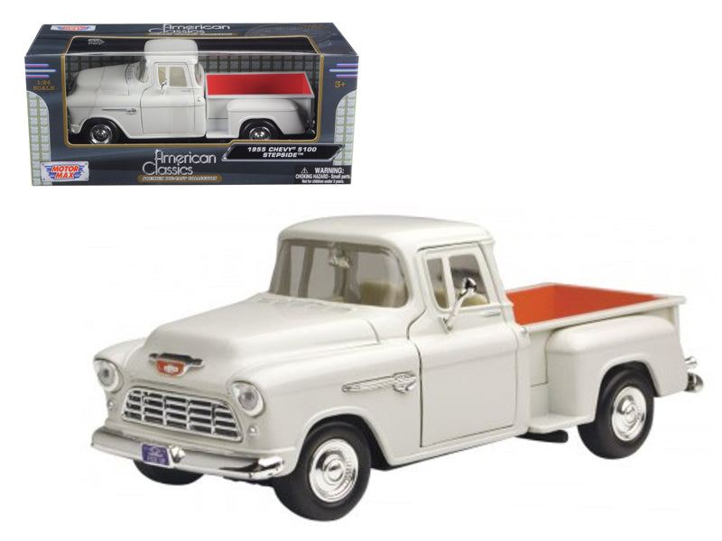 1955 Chevrolet 5100 Stepside Pickup Truck Beige 1/24 Diecast Car Model by Motormax