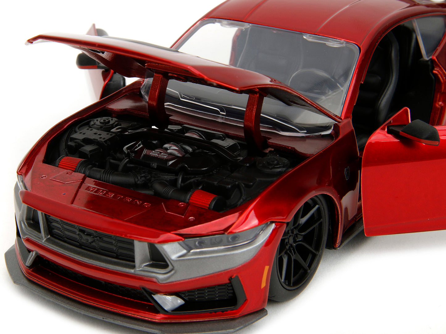 2024 Ford Mustang Dark House Candy Red with Gray Hood "Bigtime Muscle" Series 1/24 Diecast Model Car by Jada