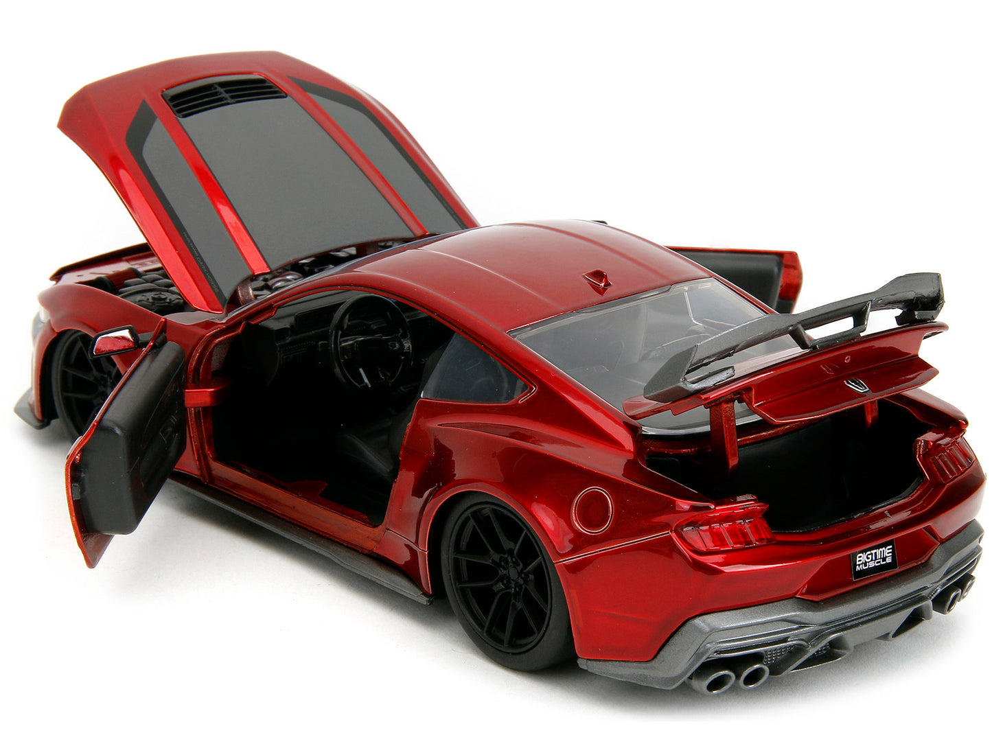 2024 Ford Mustang Dark House Candy Red with Gray Hood "Bigtime Muscle" Series 1/24 Diecast Model Car by Jada