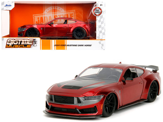 2024 Ford Mustang Dark House Candy Red with Gray Hood "Bigtime Muscle" Series 1/24 Diecast Model Car by Jada