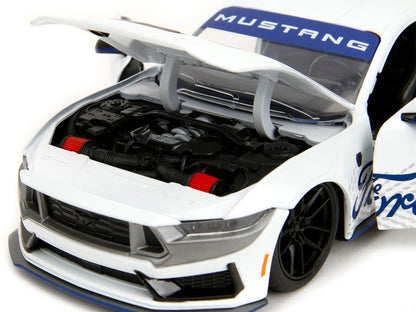 2024 Ford Mustang Dark Horse White with "Mustang Horse Graphics" "Bigtime Muscle" Series 1/24 Diecast Model Car by Jada