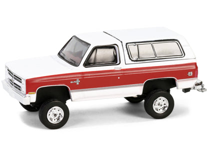 1984 Chevrolet K5 Blazer Silverado Frost White and Apple Red "All Terrain" Series 16 1/64 Diecast Model Car by Greenlight