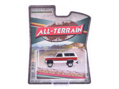 1984 Chevrolet K5 Blazer Silverado Frost White and Apple Red "All Terrain" Series 16 1/64 Diecast Model Car by Greenlight