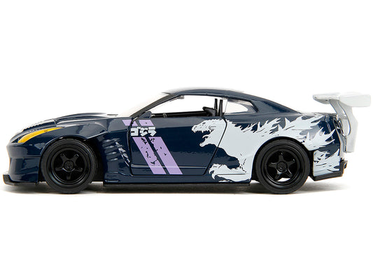 2009 Nissan GT-R (R35) Ben Sopra Dark Blue with Graphics "Godzilla" "Hollywood Rides" Series 1/32 Diecast Model Car by Jada