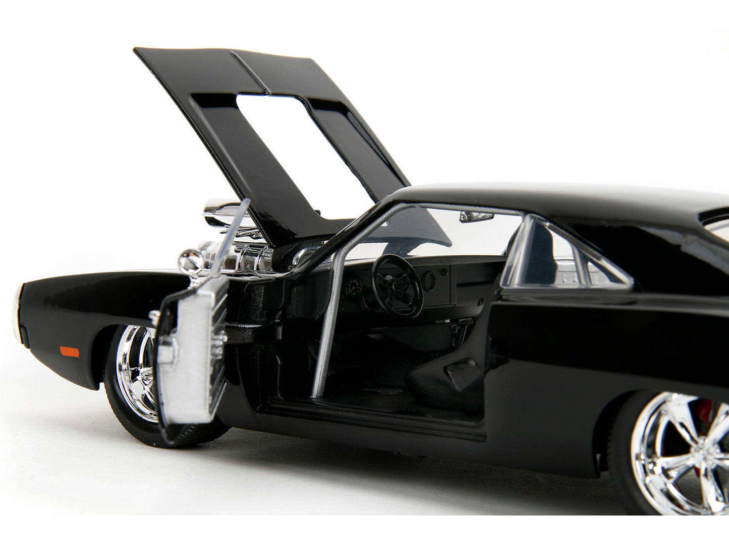 1970 Dodge Charger Black with Race Interior "Fast & Furious" Movie 1/24 Diecast Model Car by Jada