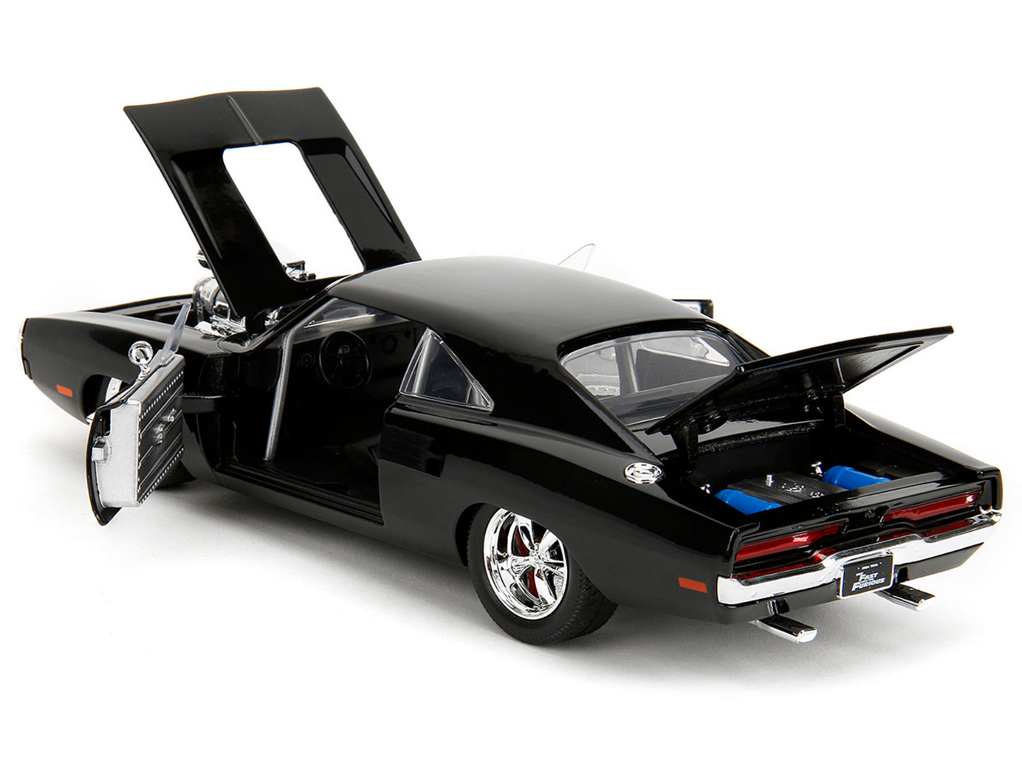 1970 Dodge Charger Black with Race Interior "Fast & Furious" Movie 1/24 Diecast Model Car by Jada