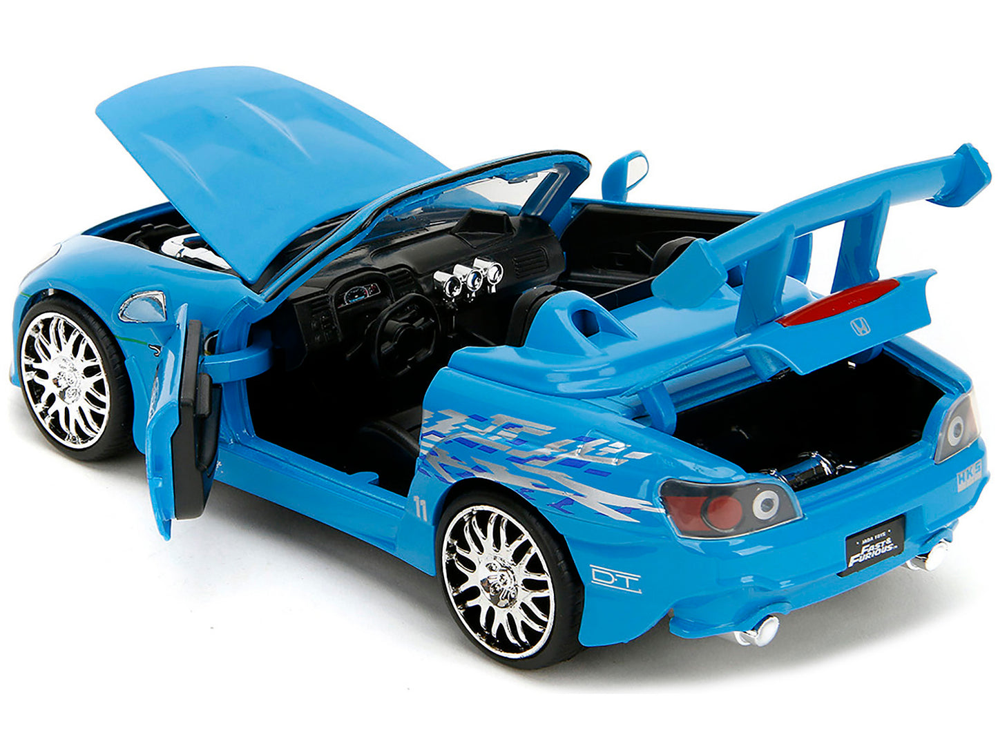 2001 Honda S2000 Convertible Blue with Graphics "Fast & Furious Remix" Series 1/24 Diecast Model Car by Jada