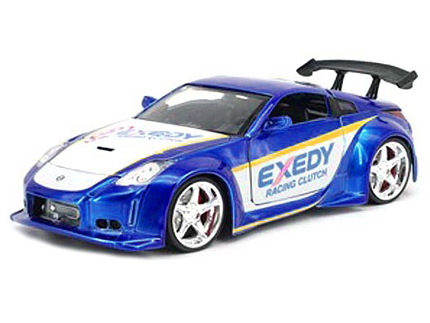 2003 Nissan 350Z "Exedy Racing Clutch" Candy Blue and White "JDM Tuners" Series 1/24 Diecast Model Car by Jada