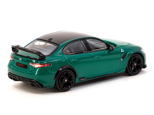 Alfa Romeo Giulia GTAm Green Metallic with Black Top "Global64" Series 1/64 Diecast Model by Tarmac Works