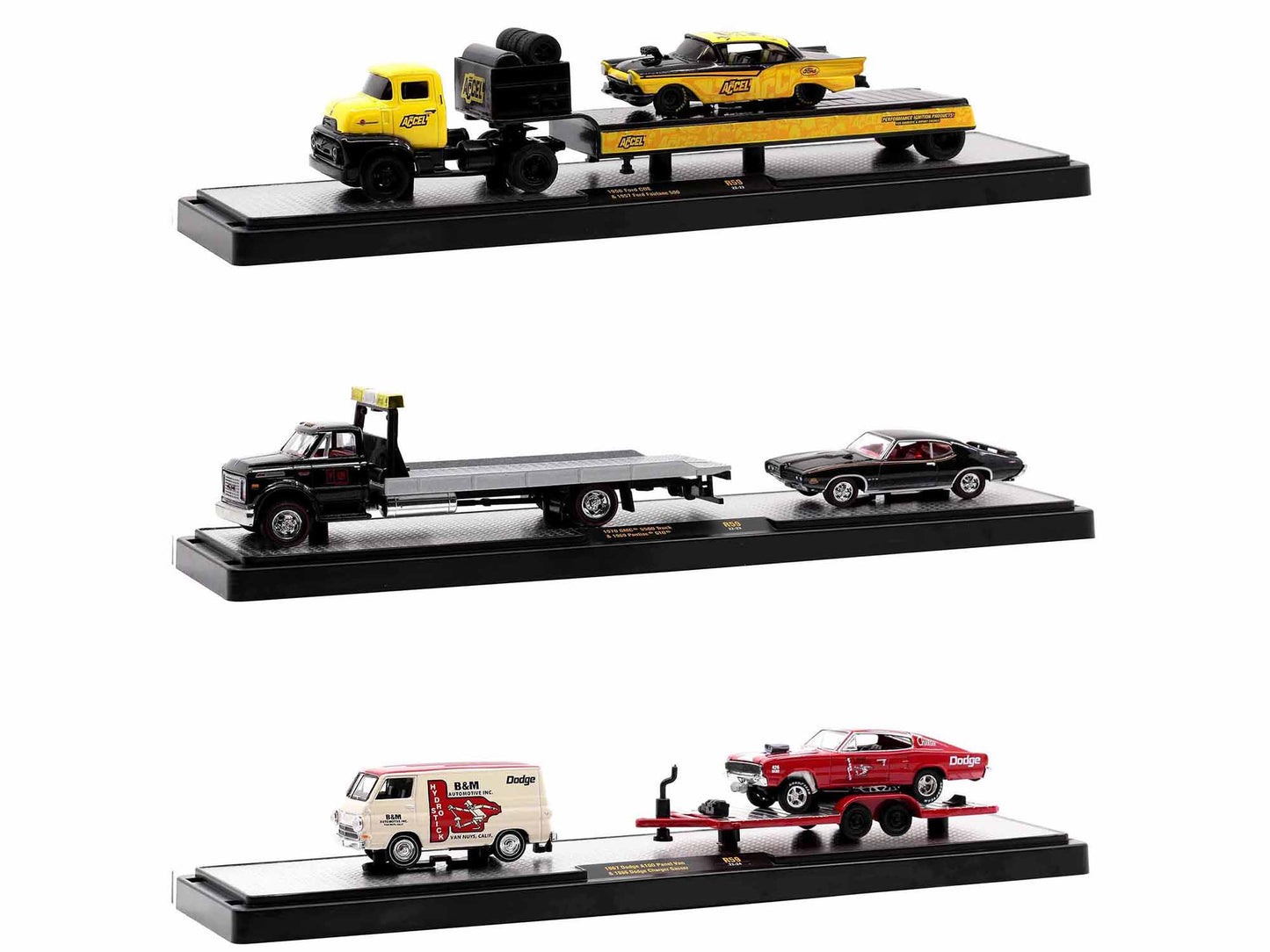 Auto Haulers Set of 3 Trucks Release 59 Limited Edition to 8400 pieces Worldwide 1/64 Diecast Model Cars by M2 Machines