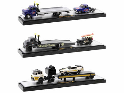 Auto Haulers Set of 3 Trucks Release 61 Limited Edition to 8400 pieces Worldwide 1/64 Diecast Model Cars by M2 Machines