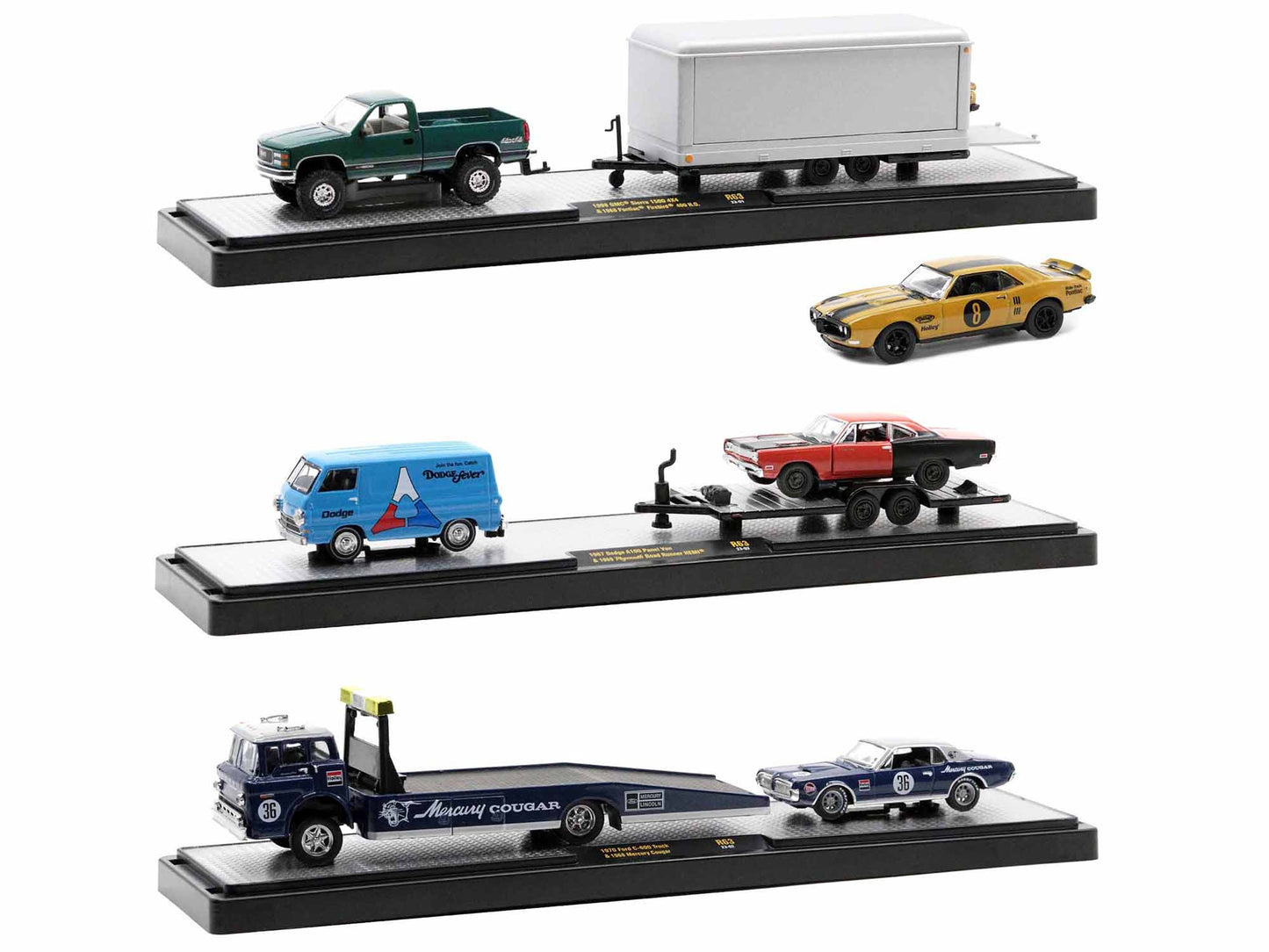 Auto Haulers Set of 3 Trucks Release 63 Limited Edition to 8400 pieces Worldwide 1/64 Diecast Models by M2 Machines