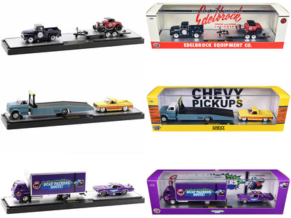 Auto Haulers Set of 3 Trucks Release 64 Limited Edition to 8400 pieces Worldwide 1/64 Diecast Model Cars by M2 Machines