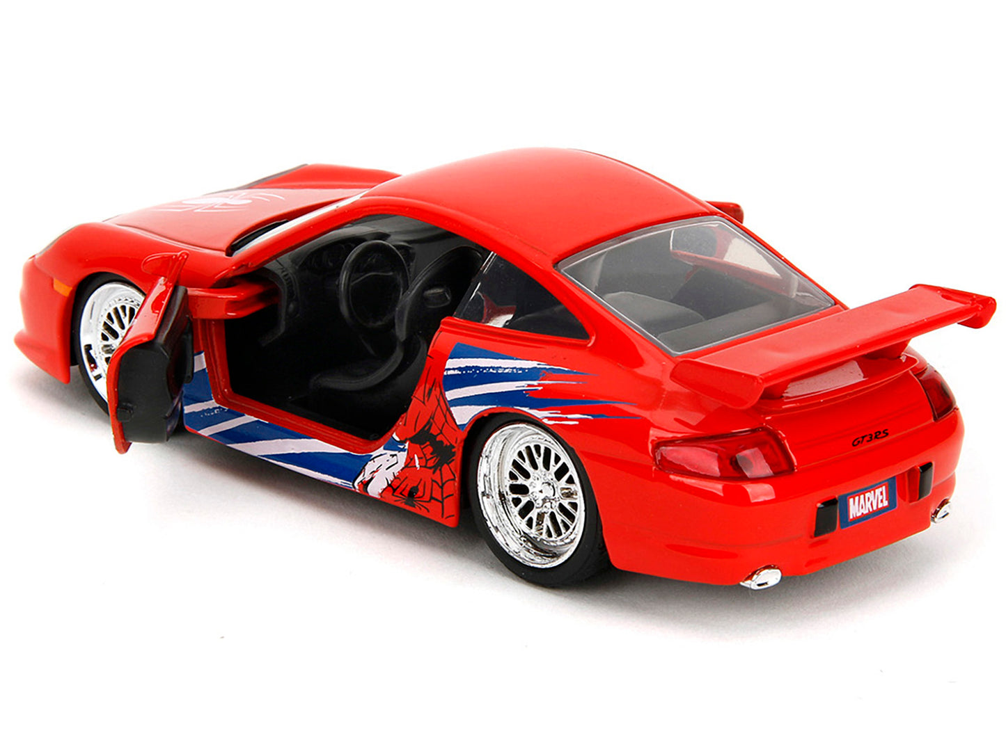 Porsche 911 GT3 RS (996) Red with Graphics "Marvel's Spider-Man" 1/32 Diecast Model Car by Jada