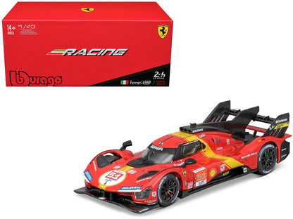 Ferrari 499P #51 James Calado - Antonio Giovinazzi - Alessandro Pier Guidi "Ferrari AF Corse" Winner "24 Hours of Le Mans" (2023) "Racing" Series with Display Case 1/43 Diecast Model Car by Bburago