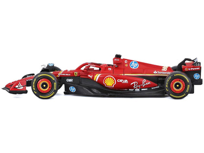 Ferrari SF-24 #16 Charles Leclerc "Formula One F1 World Championship" (2024) with Display Case "Formula Racing" Series 1/43 Diecast Model Car by Bburago