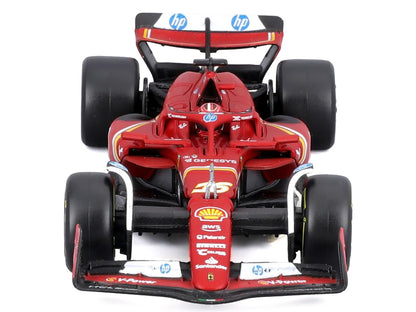 Ferrari SF-24 #16 Charles Leclerc "Formula One F1 World Championship" (2024) with Display Case "Formula Racing" Series 1/43 Diecast Model Car by Bburago