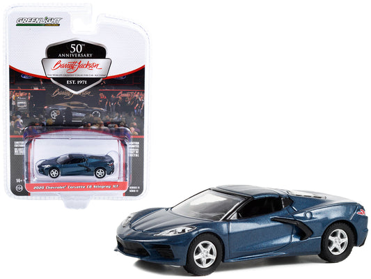 2020 Chevrolet Corvette C8 Stingray 1LT Shadow Gray Metallic (Lot #421.2) Barrett Jackson "Scottsdale Edition" Series 11 1/64 Diecast Model Car by Greenlight