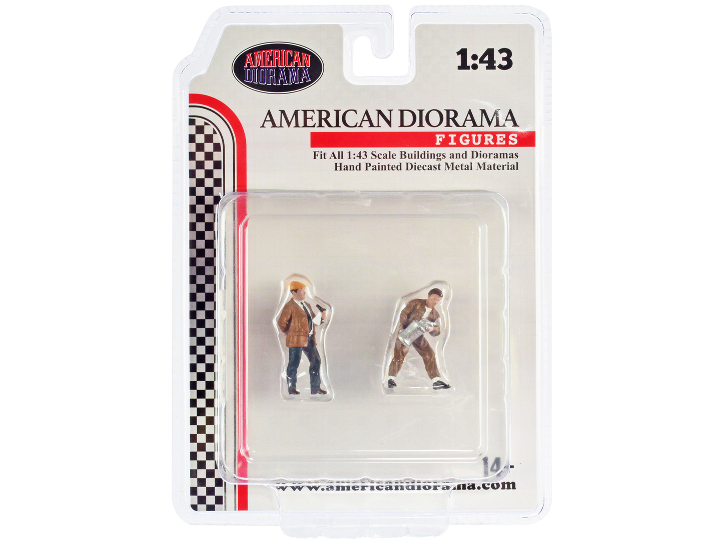 "Race Day" Two Diecast Figures Set 4 for 1/43 Scale Models by American Diorama