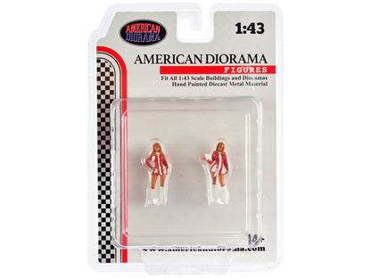 "Race Day" Two Diecast Figures Set 6 for 1/43 Scale Models by American Diorama