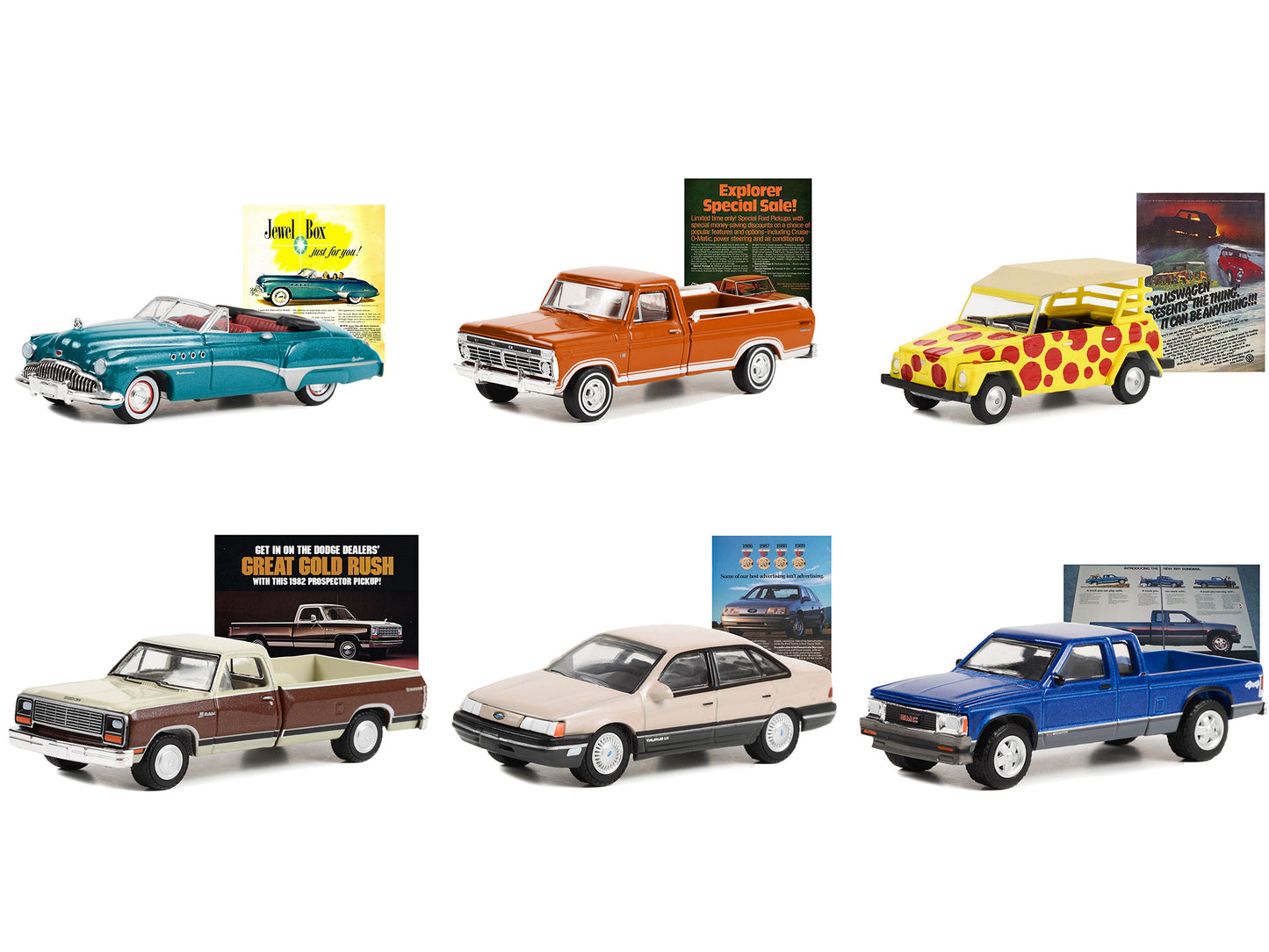 "Vintage Ad Cars" Set of 6 pieces Series 8 1/64 Diecast Model Cars by Greenlight