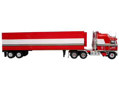 1979 Kenworth K100 Aerodyne Tractor with Refrigerated Trailer "BJ McKay Trucking" Red and White "Vintage Heavy Haul Truck Collection" 1/43 Diecast Model by Iconic Replicas