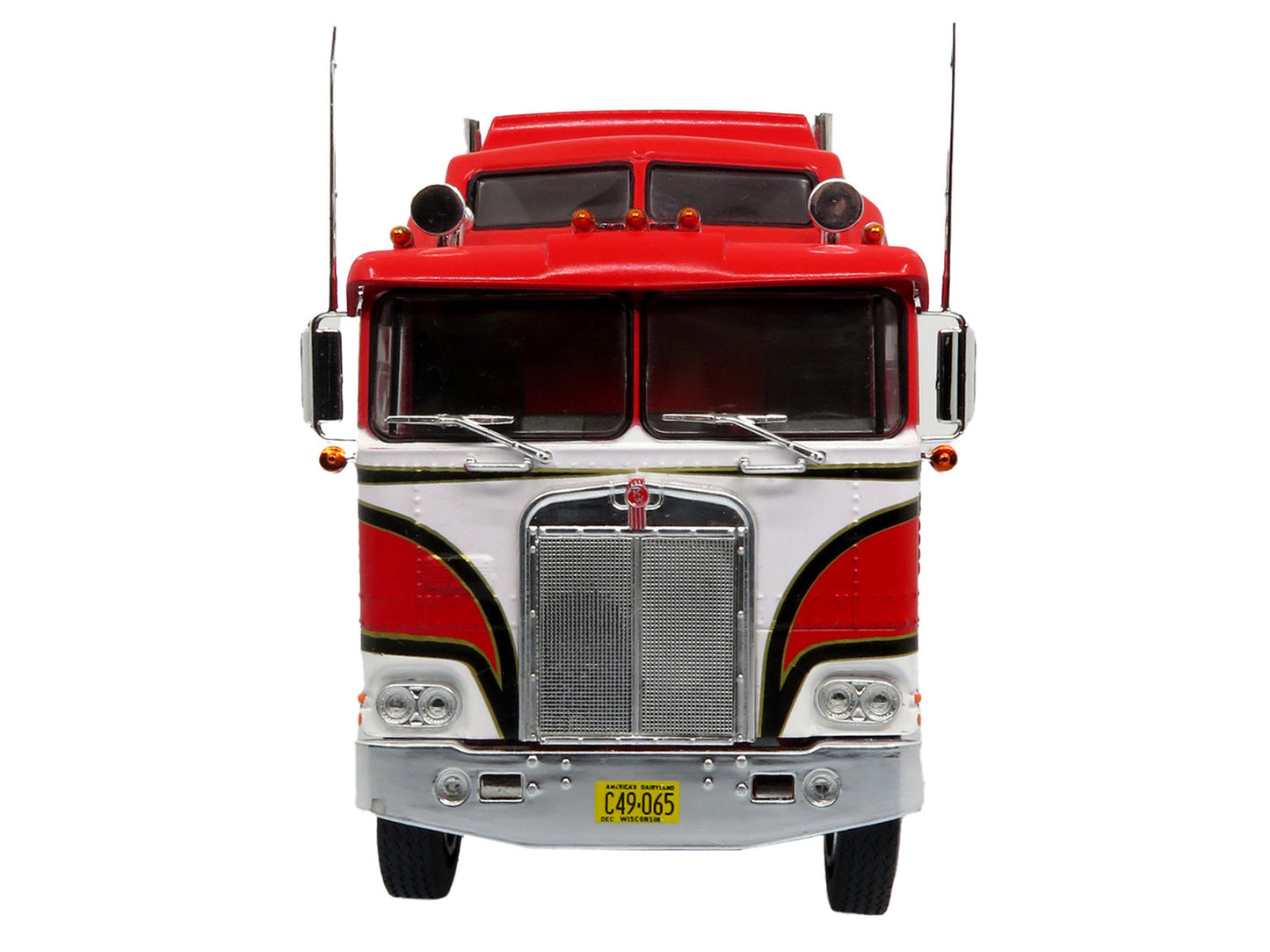 1979 Kenworth K100 Aerodyne Tractor with Refrigerated Trailer "BJ McKay Trucking" Red and White "Vintage Heavy Haul Truck Collection" 1/43 Diecast Model by Iconic Replicas