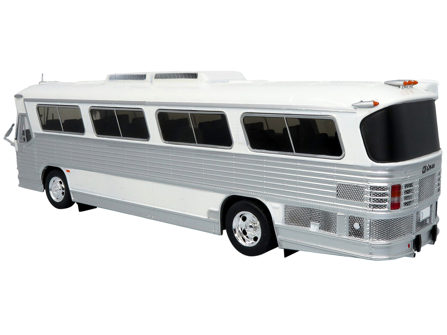 1980 Dina 323-G2 "Olimpico" Coach Bus White and Silver "The Bus & Motorcoach Collection" 1/43 Diecast Model by Iconic Replicas