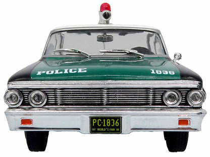 1964 Ford Galaxie 500 Police Car "New York Police Department" Black and Green with White Top Limited Edition to 504 pieces Worldwide 1/43 Diecast Model by Iconic Replicas